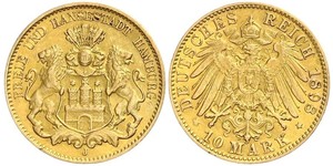 10 Mark Amburgo Oro 