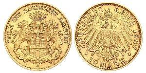 10 Mark Amburgo Oro 