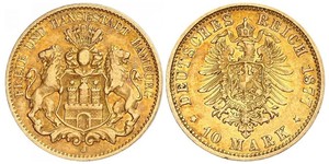 10 Mark Amburgo Oro 