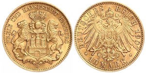 10 Mark Amburgo Oro 