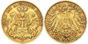 10 Mark Amburgo Oro 