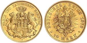 10 Mark Amburgo Oro 