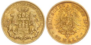 10 Mark Amburgo Oro 