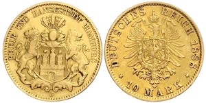 10 Mark Amburgo Oro 