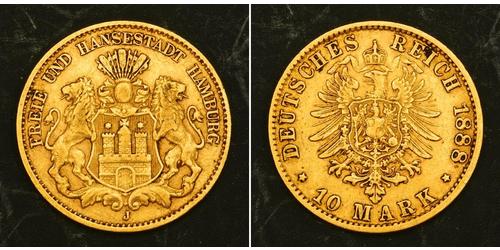 10 Mark Amburgo Oro 