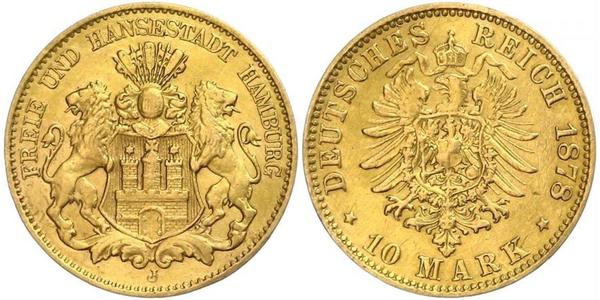 10 Mark Amburgo Oro 