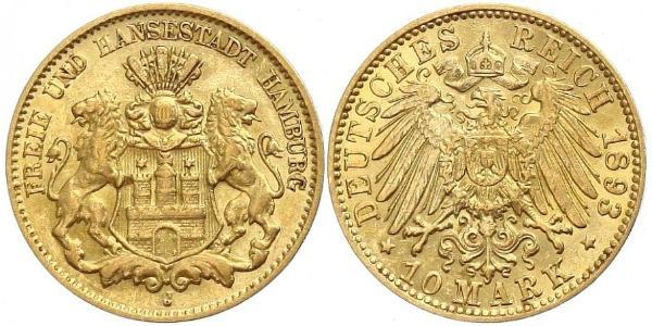 10 Mark Amburgo Oro 