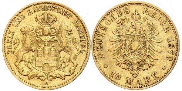 10 Mark Amburgo Oro 