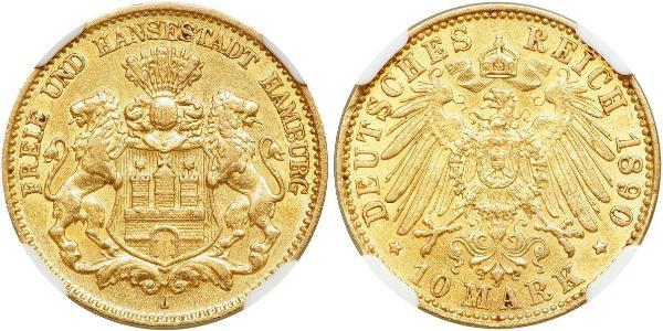 10 Mark Amburgo Oro 