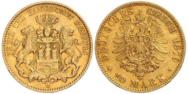 10 Mark Amburgo Oro 