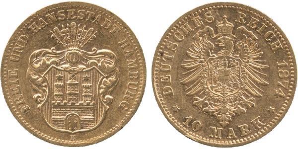 10 Mark Amburgo Oro 