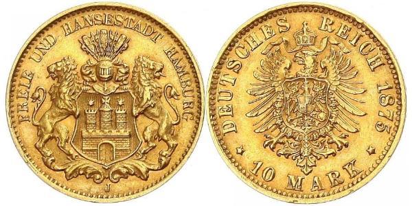 10 Mark Amburgo Oro 