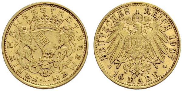 10 Mark Bremen (estado) Oro 