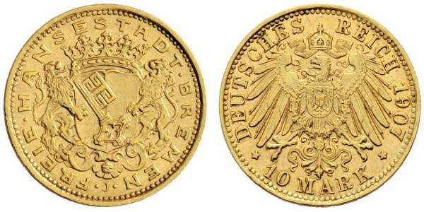 10 Mark Bremen (estado) Oro 