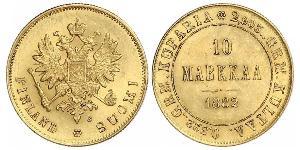 10 Mark Finlandia (1917 - ) / Impero russo (1720-1917) Oro Alessandro III (1845 -1894)