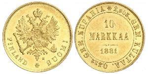 10 Mark Finlandia (1917 - ) / Impero russo (1720-1917) Oro Alessandro III (1845 -1894)