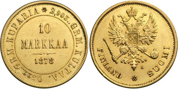 10 Mark Finlandia (1917 - ) / Impero russo (1720-1917) Oro Alessandro III (1845 -1894)