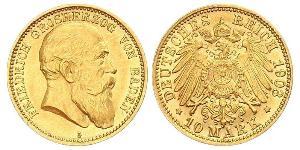 10 Mark Grand Duchy of Baden (1806-1918) Oro Federico I di Baden (1826 - 1907)