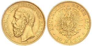 10 Mark Grand Duchy of Baden (1806-1918) Oro Federico I di Baden (1826 - 1907)