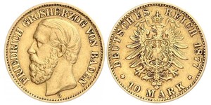 10 Mark Grand Duchy of Baden (1806-1918) Oro Federico I di Baden (1826 - 1907)