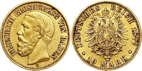 10 Mark Grand Duchy of Baden (1806-1918) Oro Federico I di Baden (1826 - 1907)