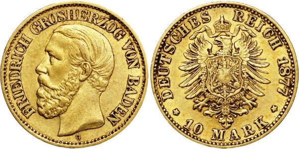 10 Mark Grand Duchy of Baden (1806-1918) Oro Federico I di Baden (1826 - 1907)