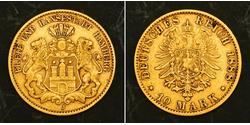 10 Mark Hamburgo Oro 