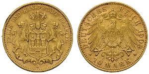 10 Mark Hamburgo Oro 