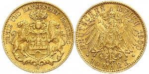 10 Mark Hamburgo Oro 