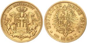 10 Mark Hamburgo Oro 