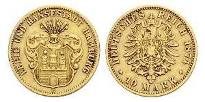 10 Mark Hamburgo Oro 