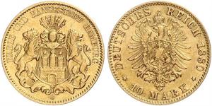 10 Mark Hamburgo Oro 