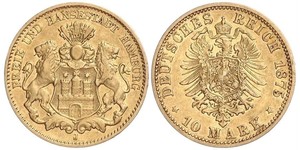 10 Mark Hamburgo Oro 