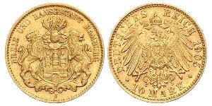 10 Mark Hamburgo Oro 