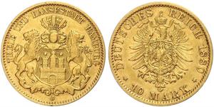 10 Mark Hamburgo Oro 