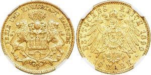 10 Mark Hamburgo Oro 