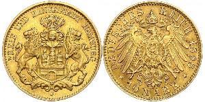10 Mark Hamburgo Oro 