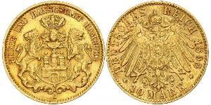 10 Mark Hamburgo Oro 