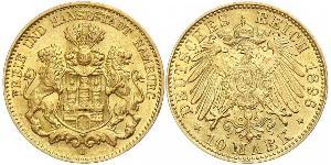 10 Mark Hamburgo Oro 