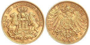 10 Mark Hamburgo Oro 