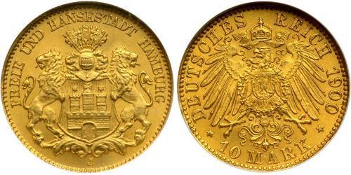 10 Mark Hamburgo Oro 