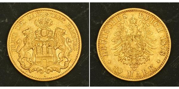 10 Mark Hamburgo Oro 