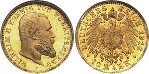 10 Mark Imperio alemán (1871-1918) Oro Wilhelm II, German Emperor (1859-1941)