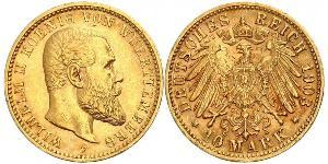 10 Mark Impero tedesco (1871-1918) Oro Wilhelm II, German Emperor (1859-1941)