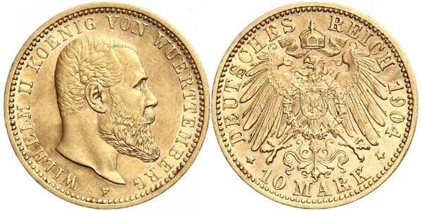 10 Mark Impero tedesco (1871-1918) Oro Wilhelm II, German Emperor (1859-1941)