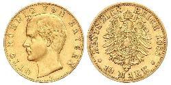 10 Mark Regno di Baviera (1806 - 1918) Oro Ottone di Baviera(1848 – 1916)