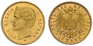 10 Mark Regno di Baviera (1806 - 1918) Oro Ottone di Baviera(1848 – 1916)