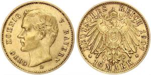 10 Mark Regno di Baviera (1806 - 1918) Oro Ottone di Baviera(1848 – 1916)