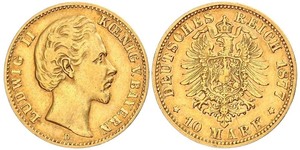 10 Mark Regno di Baviera (1806 - 1918) Oro Ludovico II di Baviera(1845 – 1886)