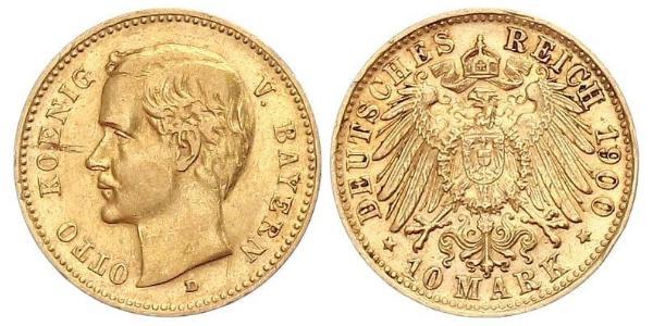 10 Mark Regno di Baviera (1806 - 1918) Oro Ottone di Baviera(1848 – 1916)